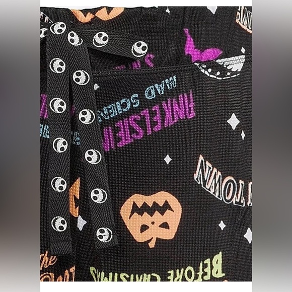 NWT Nightmare Before Christmas Allover Print Black Jogger Sleep Lounge Pants - Picture 6 of 7